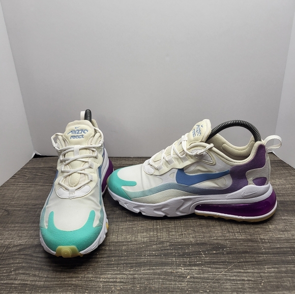Nike Shoes - Nike Air Max 270 React Women's Size 7 White Gradient Shift Shoes Sneakers